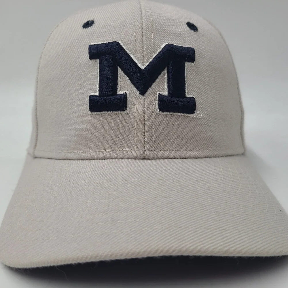 Michigan Wolverines Hat Fitted 6 3/4 Zephyr Gray Blue NCAA University Wool Blend